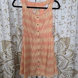Mimi Chica Coral and Cream Patterned Dress